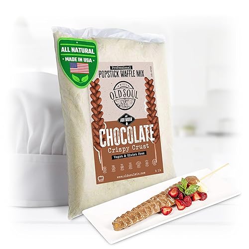 Vista 28 de OldSoul - Mezcla profesional de gofres para paletas, sabor chocolate, mezcla de masa de gofres en barra, 10 libras, 224 gofres
