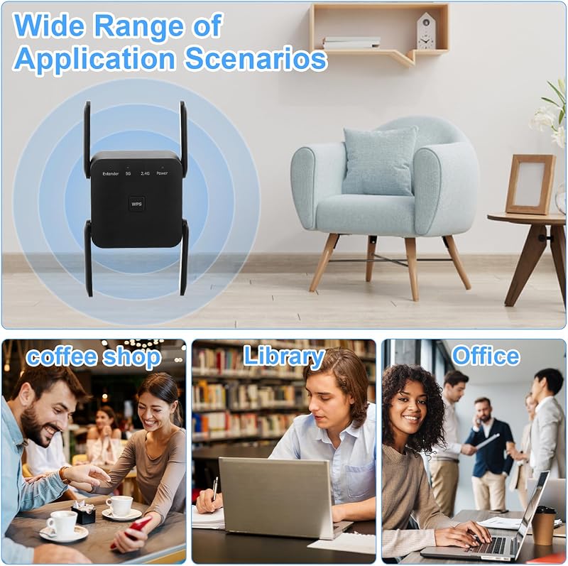 Aenxwa 1200 Mbps Dual Band WiFi Erősítő 2.4GHz 5GHz Repeater Router Access Point