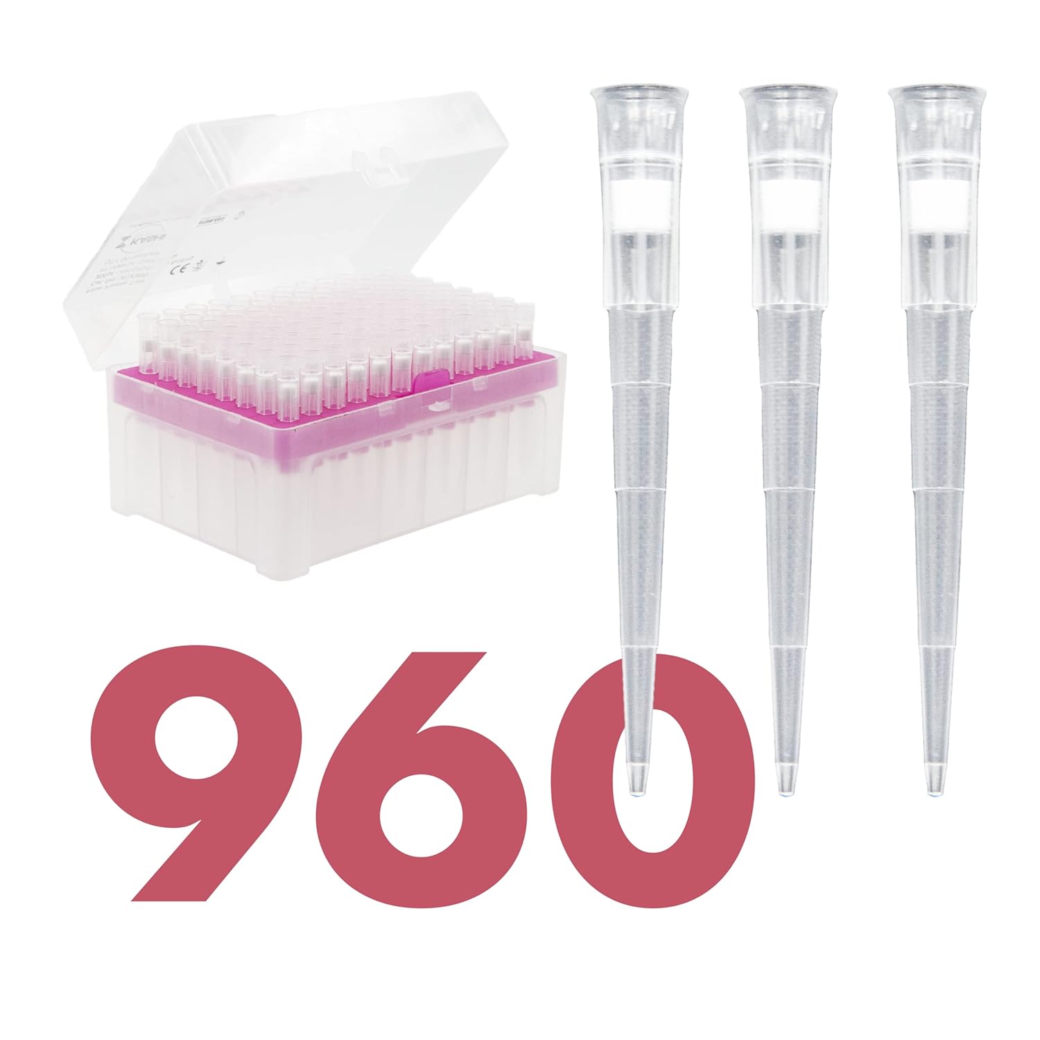 Kashi Scientific 200 uL Universal Filtering Racked Laboratory Pipette Tips, Sterile Dnase/Rnase Free, Pyrogen Safe [200ul, Filtered, 960 Tips]