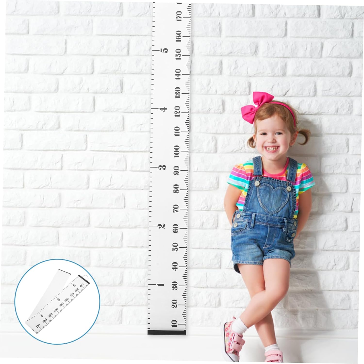 Canvas Wall Hanging Growth Chart Boys and Girls Height Ruler Decorative Height Measurement Chart for Bedroom