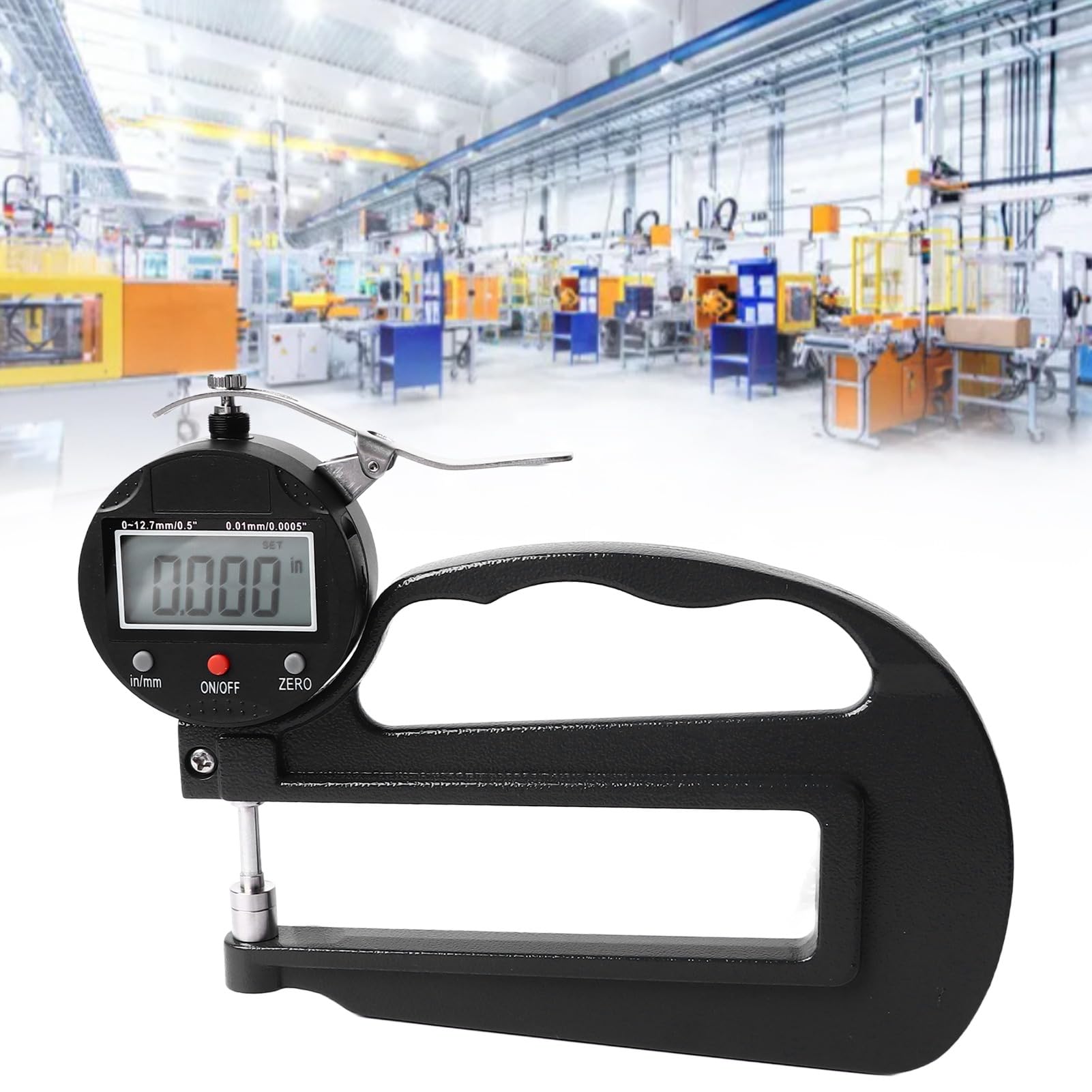 Medidor de Espesor Digital y Micrómetro Electrónico, 0-12,7 mm, Precisión 0,01 mm, Pantalla LCD