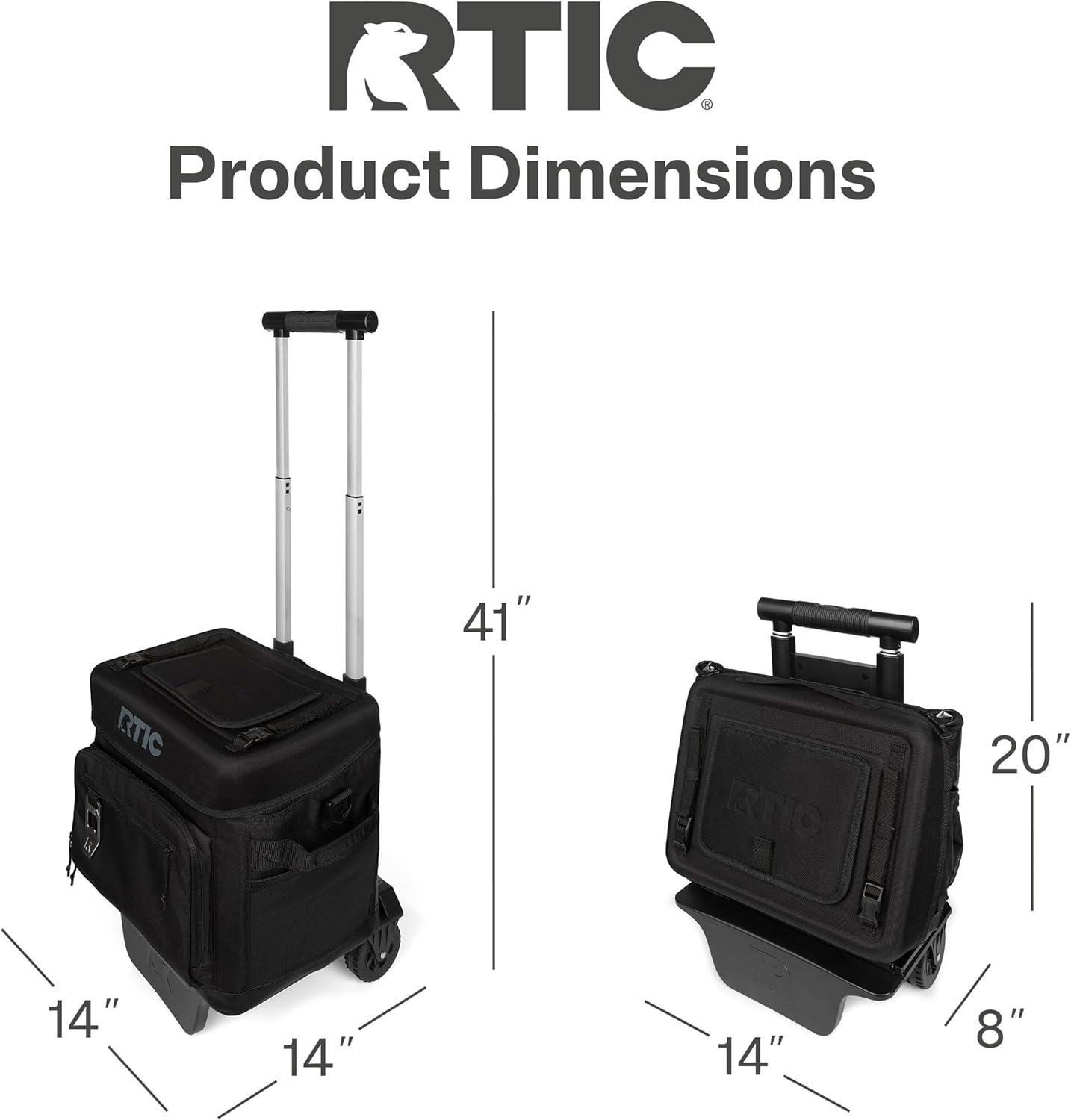 RTIC Everyday Wheeled Cooler, Soft Sided Insulated Portable Rolling Collapsible Cooler Bag with Wheels and Handle for Outdoor, Beach, Camping, Sports, Travel, Leakproof