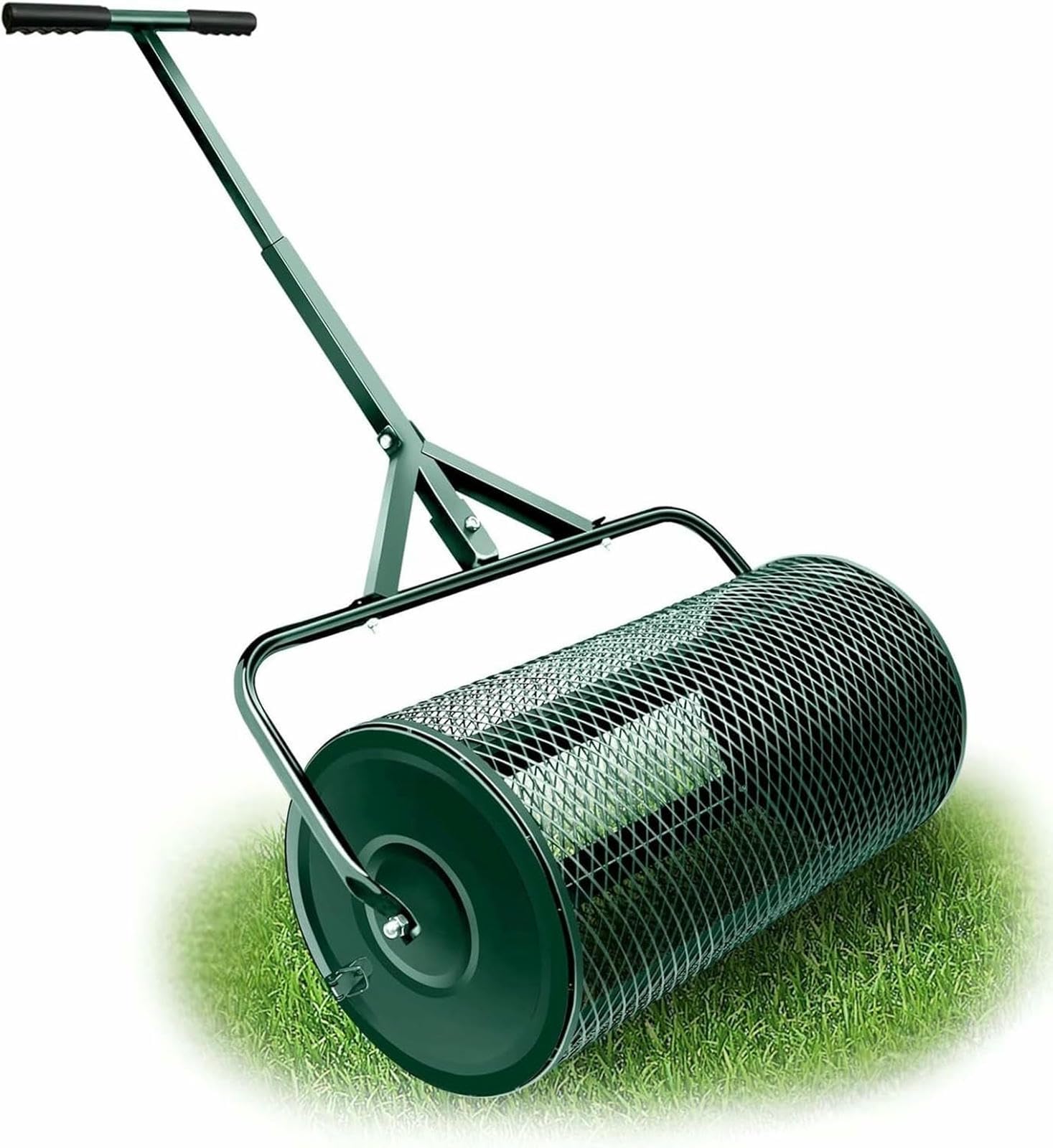 Esparcidor de Compost, esparcidor de estiércol Ligero con Mango Largo Ajustable, esparcidor de turba, para abono de Cobertura de Compost