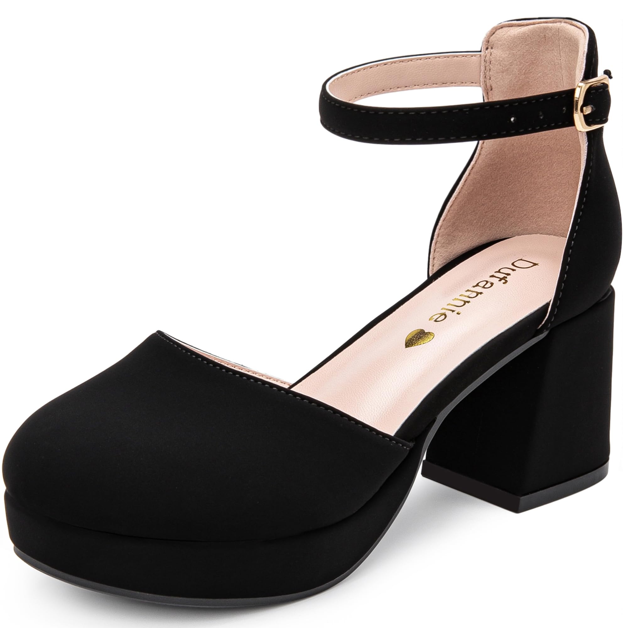 Dufannie Girls Dress Shoes High Heels for Kids Platform Closed Toe Pumps