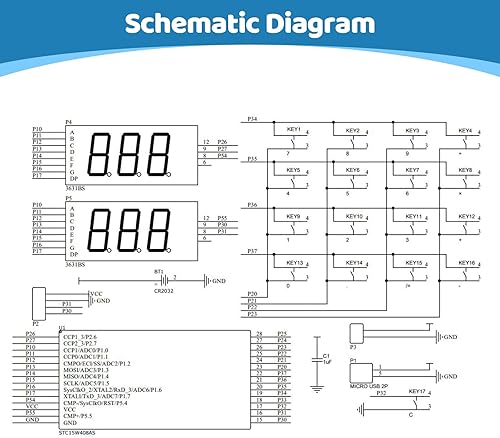 Miniatura 7 de MiOYOOW Kit de práctica de soldadura, kit de calculadora de bricolaje de 6 dígitos, calculadora de escritorio alimentada por USBbatería, proyecto de