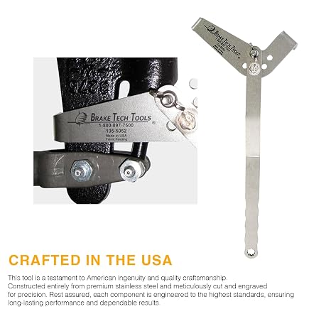 Made in America Brake Tech Tools Slack Tech Tool Stainless Steel Brake Inspection Tool Quickly Check the Brake Adjustment on Class 7-8 Trucks and Trailers with S-Cam Brakes BT-1055052