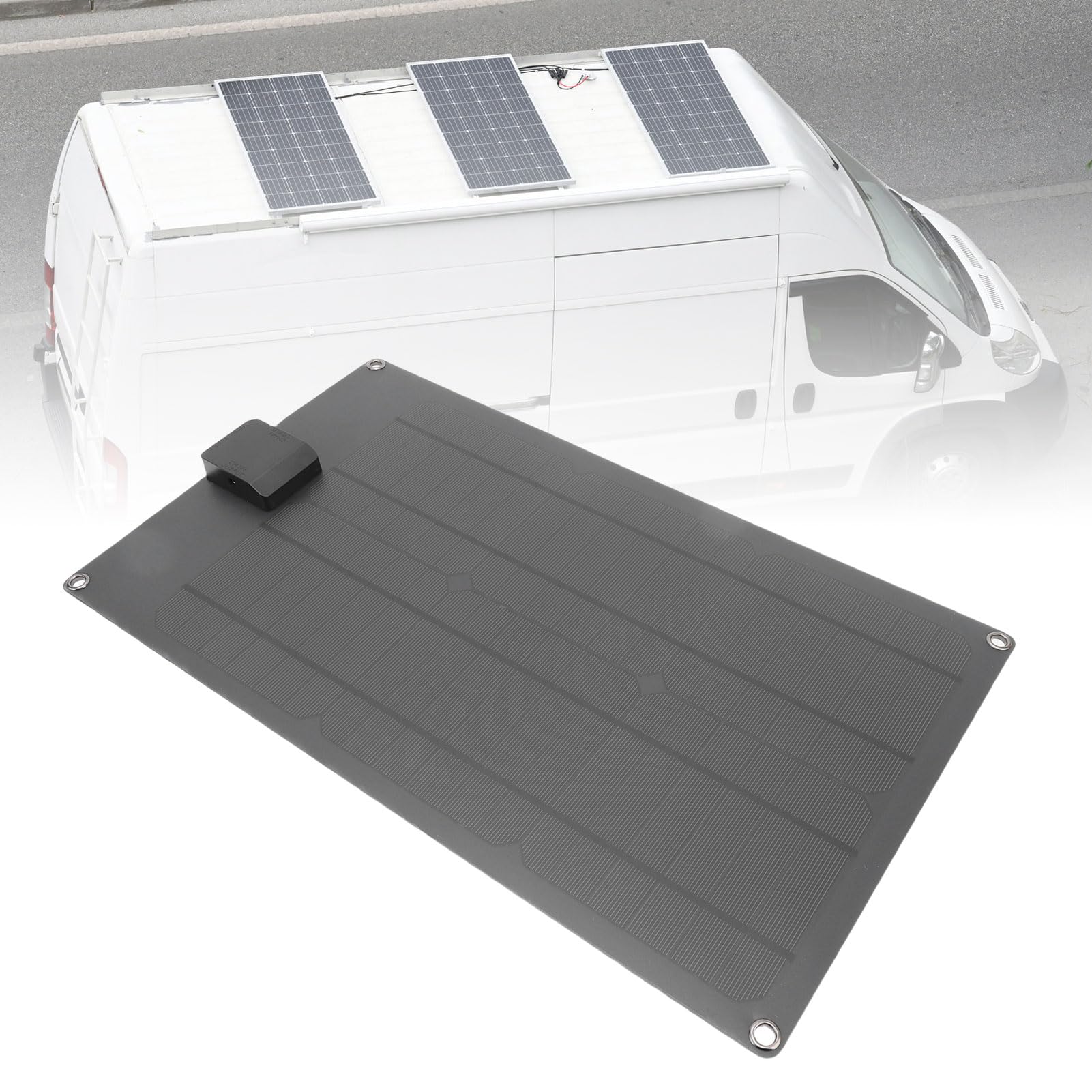 Eujgoov Cargador de Batería Solar de 30 W, Cargador de Panel Solar de 12 V con Inteligente de Carga Rápida y Protección para la Motocicleta para Botes para Automóvil