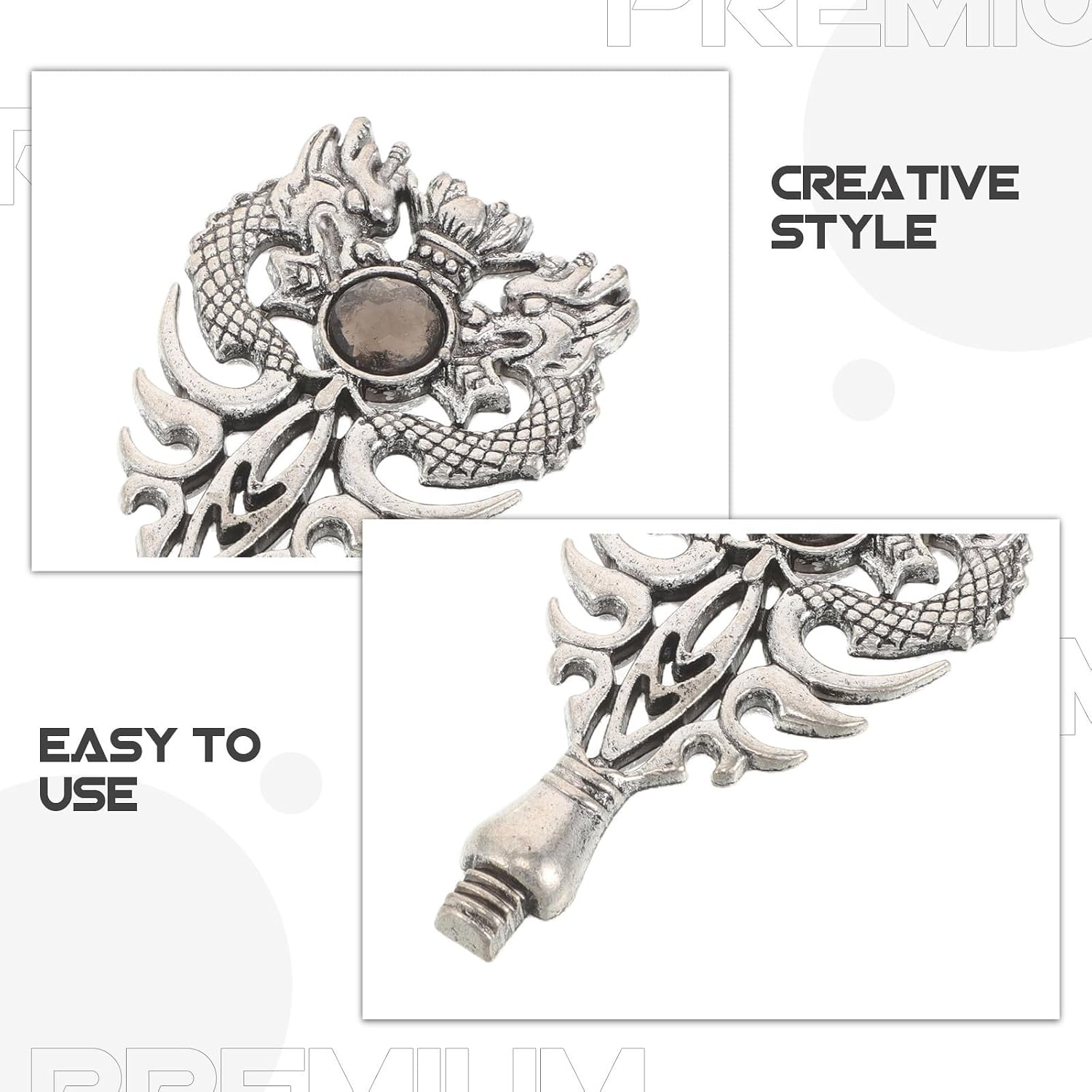 Homoyoyo 4pcs Zinc Alloy Wax Seal Stamp Handles Only, Dragon Motif with Zircon Embellishment, Versatile Usage and Easy DIY Application for Crafting and Invitation Envelopes, Color