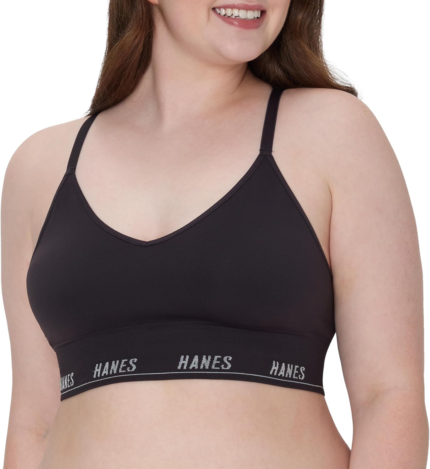 Hanes Womens Moves Seamless Triangle Wireless Bra, 360° Flex Light Support Pullover Bra, Odor Control, 2-Pack - Image 2