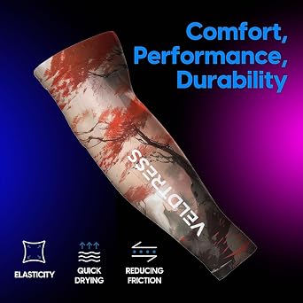 Gaming Arm Sleeve for PC Gamers - Breathable Wrist & Forearm Support, Ideal for FPS Aiming, Koi & Sakura Designs
