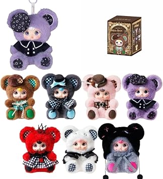Yumi Mido Bear Club Series Vinyl Doll Mystery Box Cute Action Figure Surprise Bag Pendant Cute Figures Collectible Blind Toys Birthday Surprise Gift, Single Random Box 1 of 7 Possible Styles