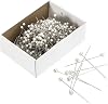 uxcell Sewing Pins 800pcs Round Pearl Head Dressmaking Corsage Pins Straight Pins for Wedding Sewing Decoration DIY Craft, White
