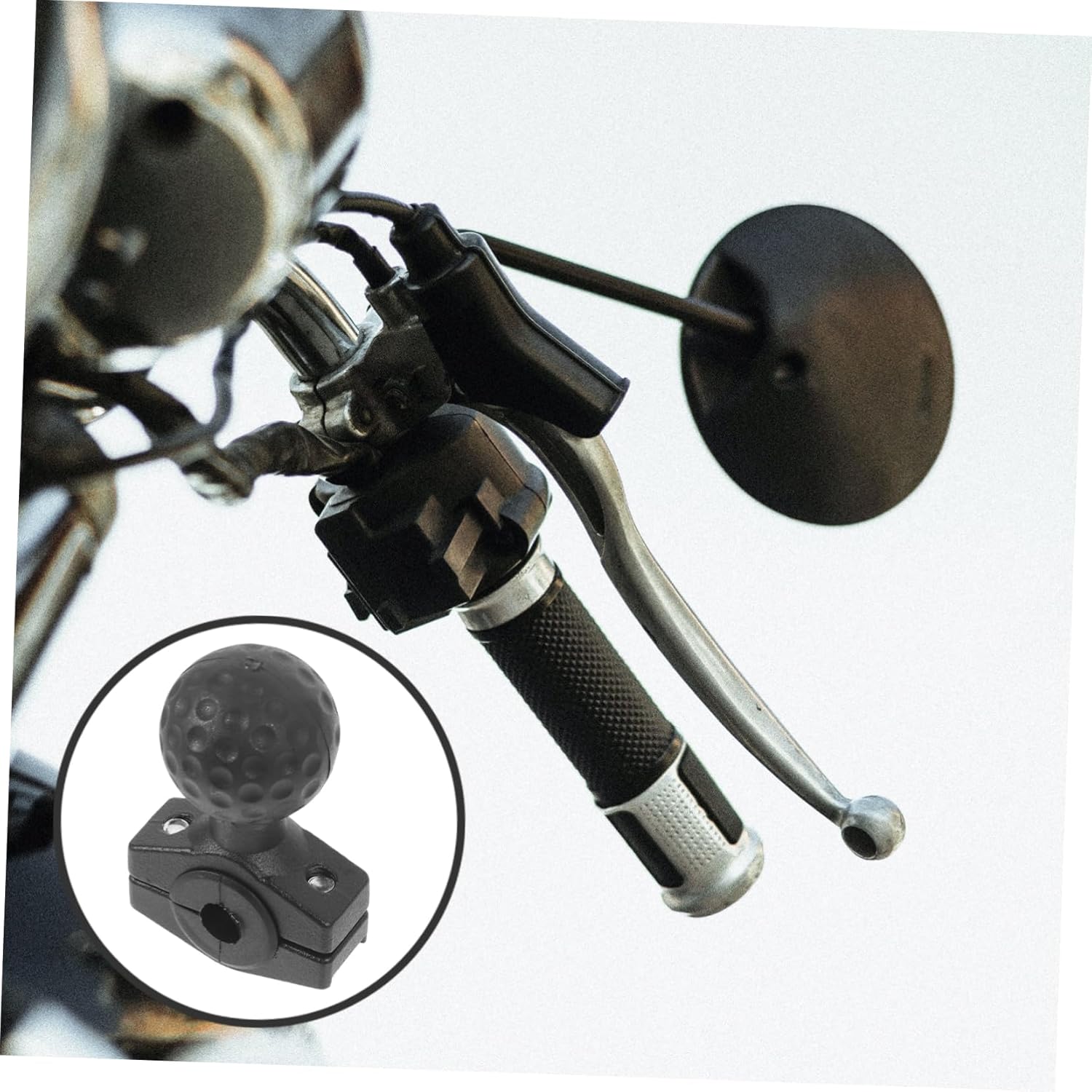 MAGICLULU 5pcs Adjustable Motorcycle Rearview Mirror Mount Handlebar Clamp Rotation Viewing Weather-Resistant TPU and Construction