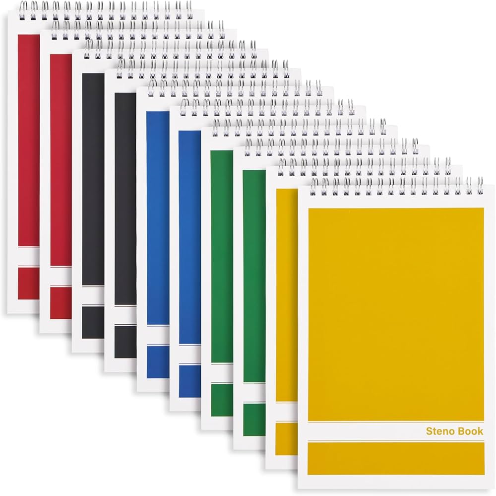 LABUK Steno Pads 6x9in10 Pack, Top Spiral Steno Notebooks, 80 - View #10