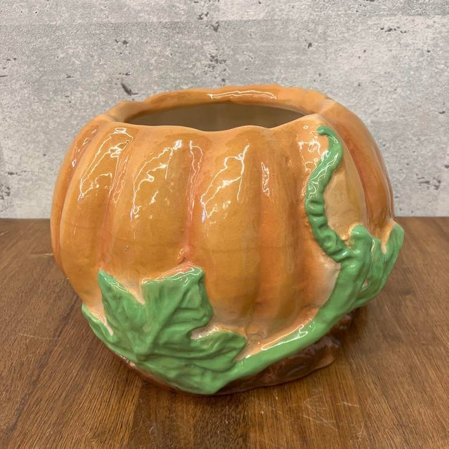 Amazon.co.jp: パンプキン型 かぼちゃ 植木鉢 陶器鉢 プランター