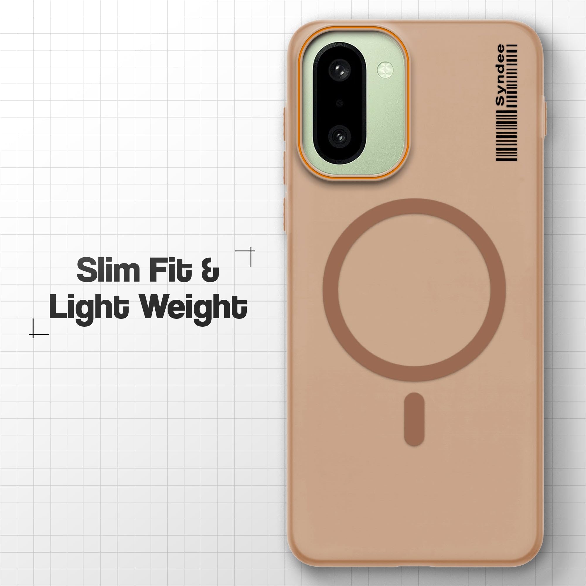 DL3 Mobilak Case Back Cover for OnePlus 15R/OnePlus Ace 6/Ace 6T, Sleek Frosted Translucent Back Only Compatible with Wireless Magnetic Accessories | Anti-Scratch Shockproof Phone Case (Brown)
