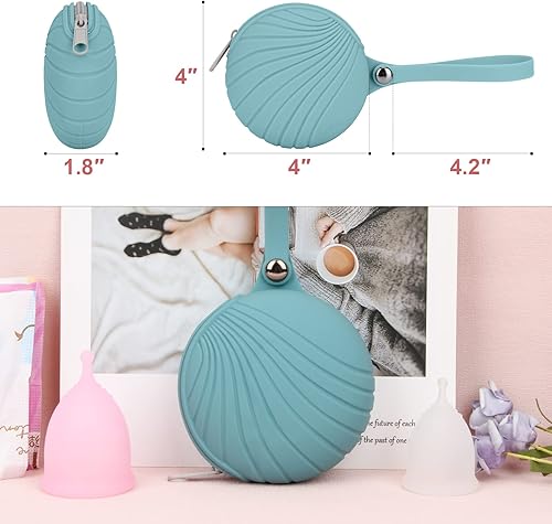 Miniatura 3 de Desing Wish Bolsa de almacenamiento para tazas menstruales, bolsa de transporte para período de viaje, bolsa de silicona lavable a prueba de fugas