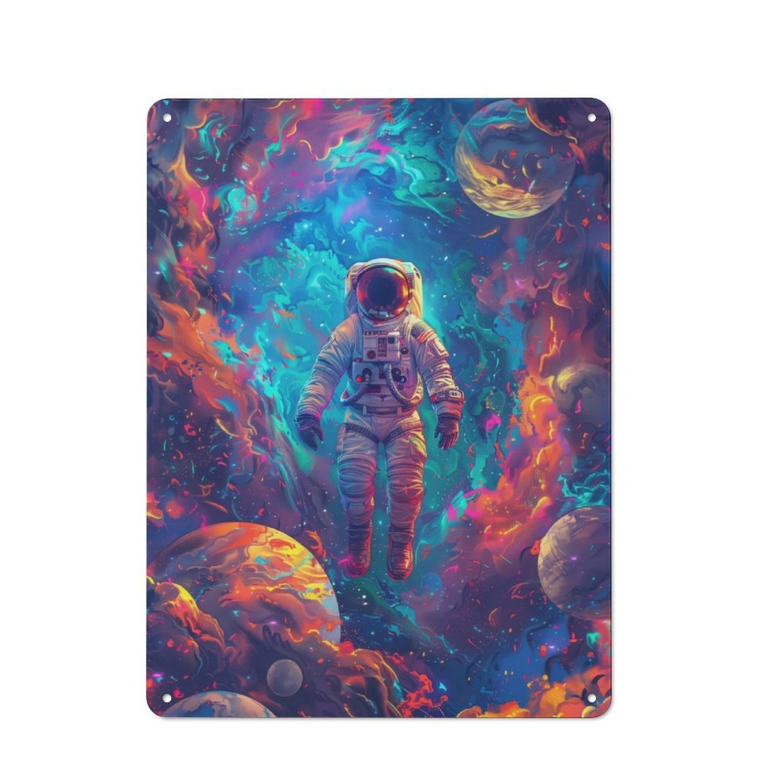 Junmoney Cosmic Drift Tin Sign 40X30cm With For Workshop Wall, Vintage Decor, For Metal Sign Collectors, For Garage And Workshop Walls