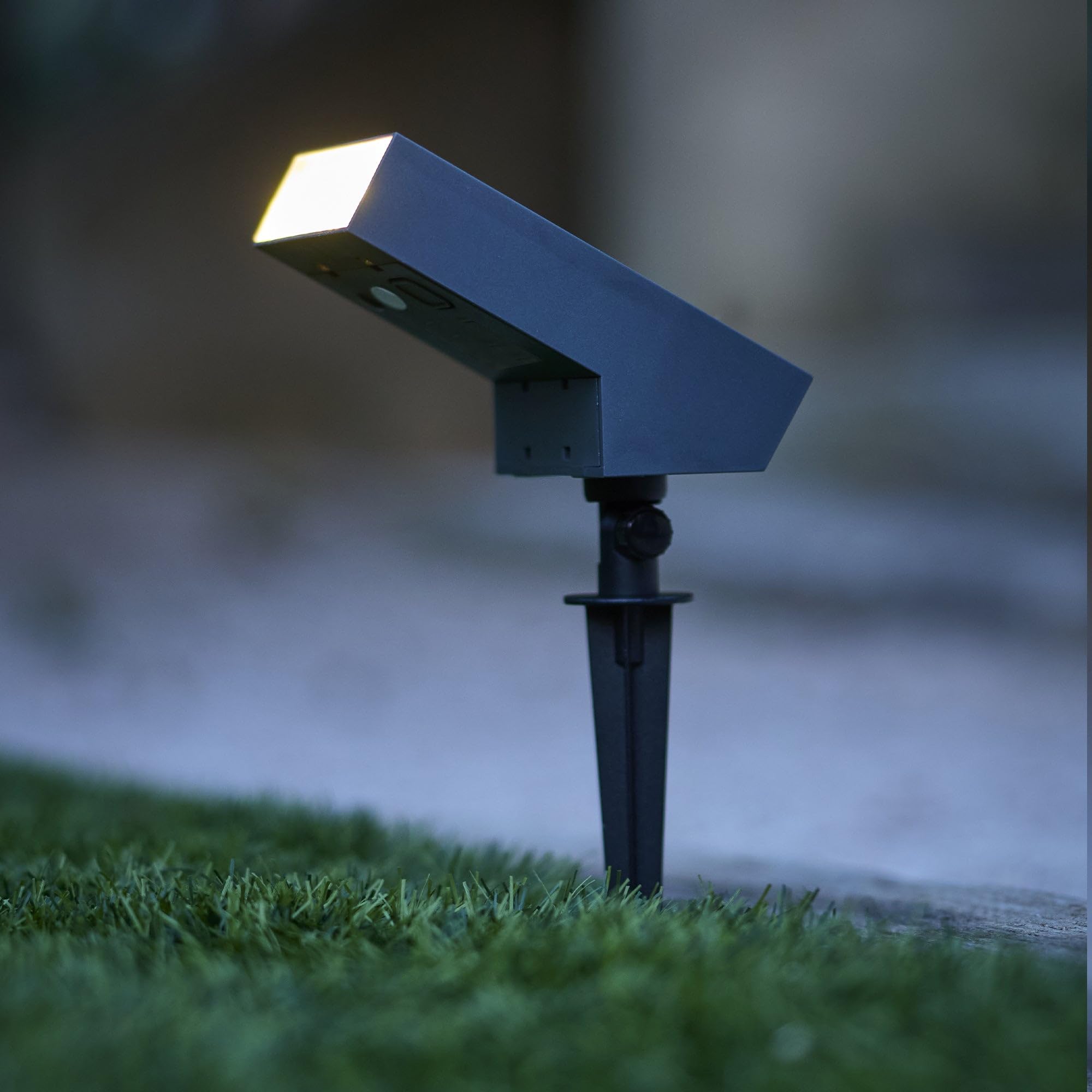 Lumisky - Foco solar (180 °, luz LED, regulable, 180 °, luz blanca regulable, H23 cm)