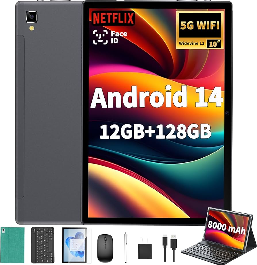 Amazon.com : Android 14 Tablet with Keyboard - 10 inch Tablet