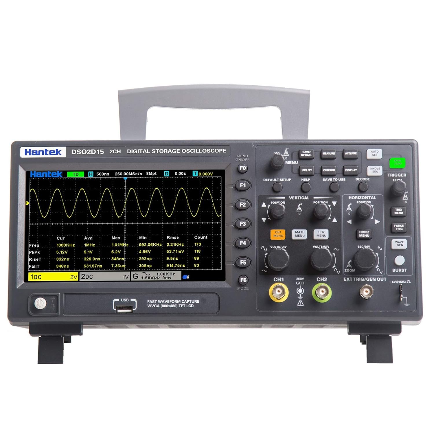 DSO2D15 Digital Oscilloscope Meter Desktop Oscillograph Oscillometer