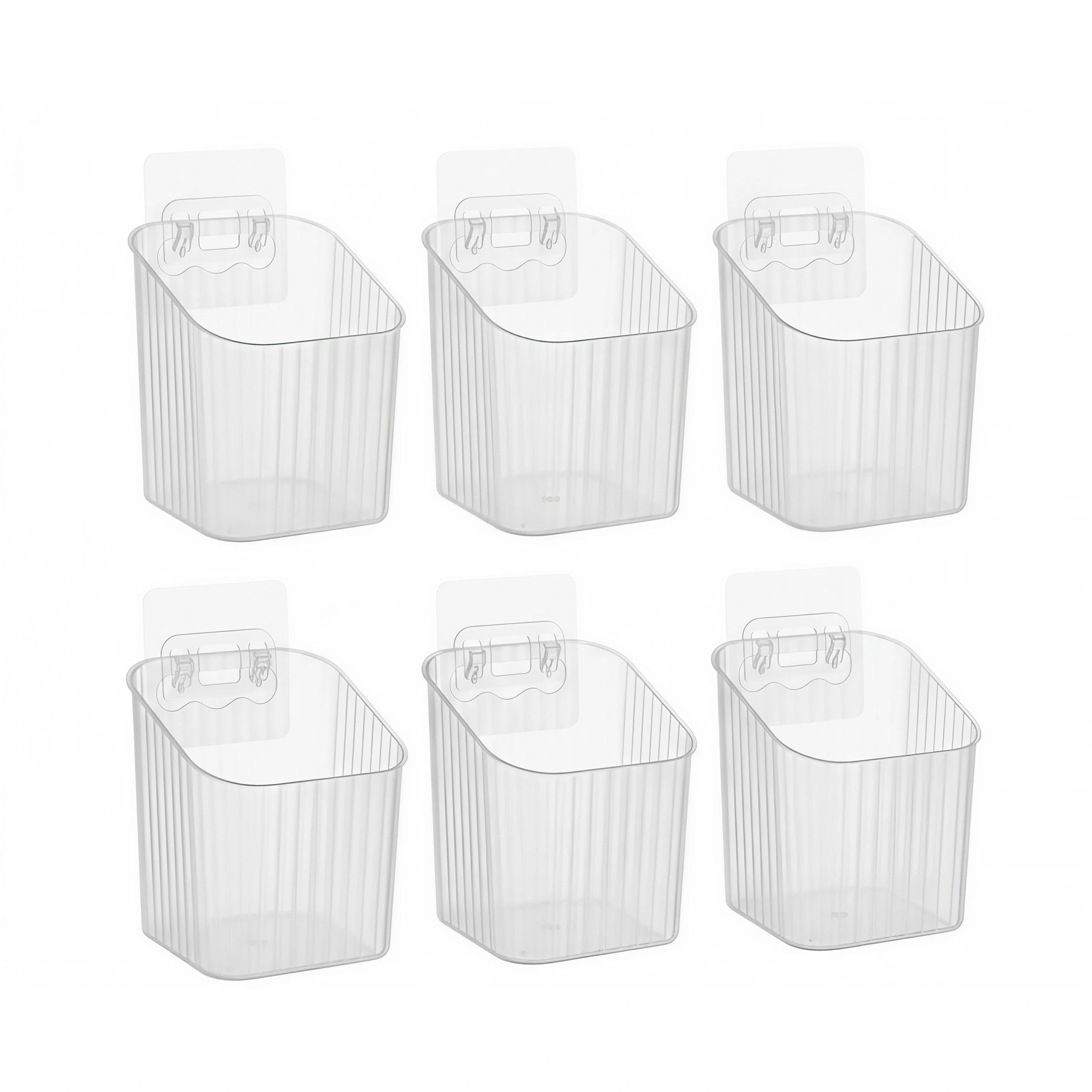 LUKDNEEY 4 Pack Kitchen Cabinet Door Storage Box, Self-Adhesive Cupboard Organiser, Wall Mounted Small Storage Box for Cupboard Bathroom Fridge