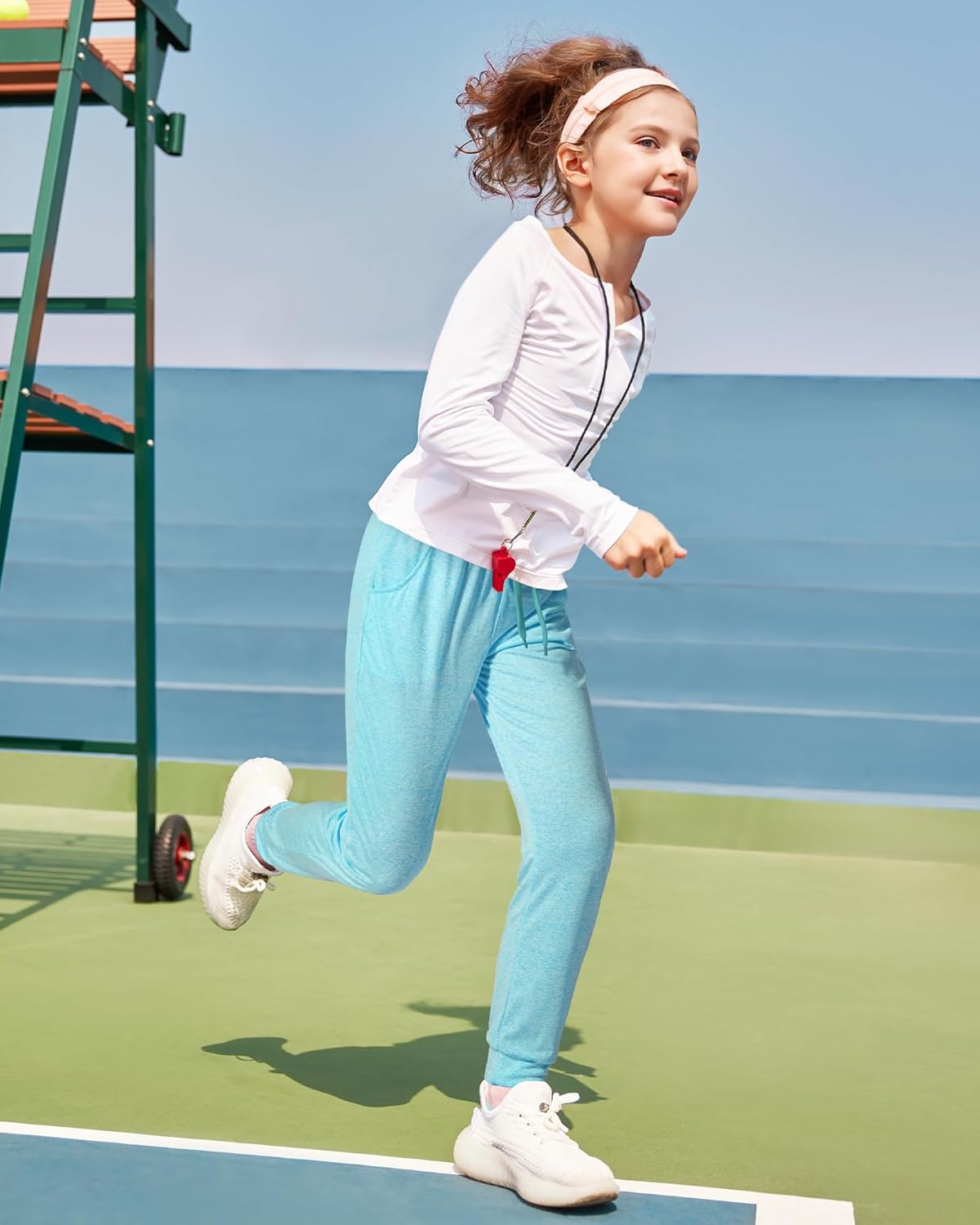 Auranso Girls Joggers 3 Pack Quick Dry Casual Sweatpants Kids Athletic Lounge Joggers Boys Active Running Pants with Pockets - Image 3