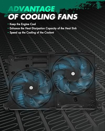 Vista 35 de SCITOO Ventilador de refrigeración del condensador del radiador compatible para Quattro/TT para Passat/Passat CC/Golf/Beetle