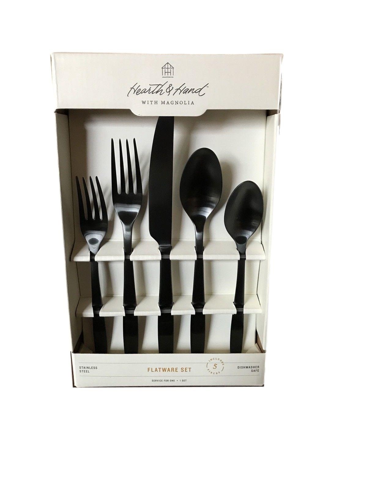 Hearth and Hand with Magnolia Flatware Set 5pc Matte Black