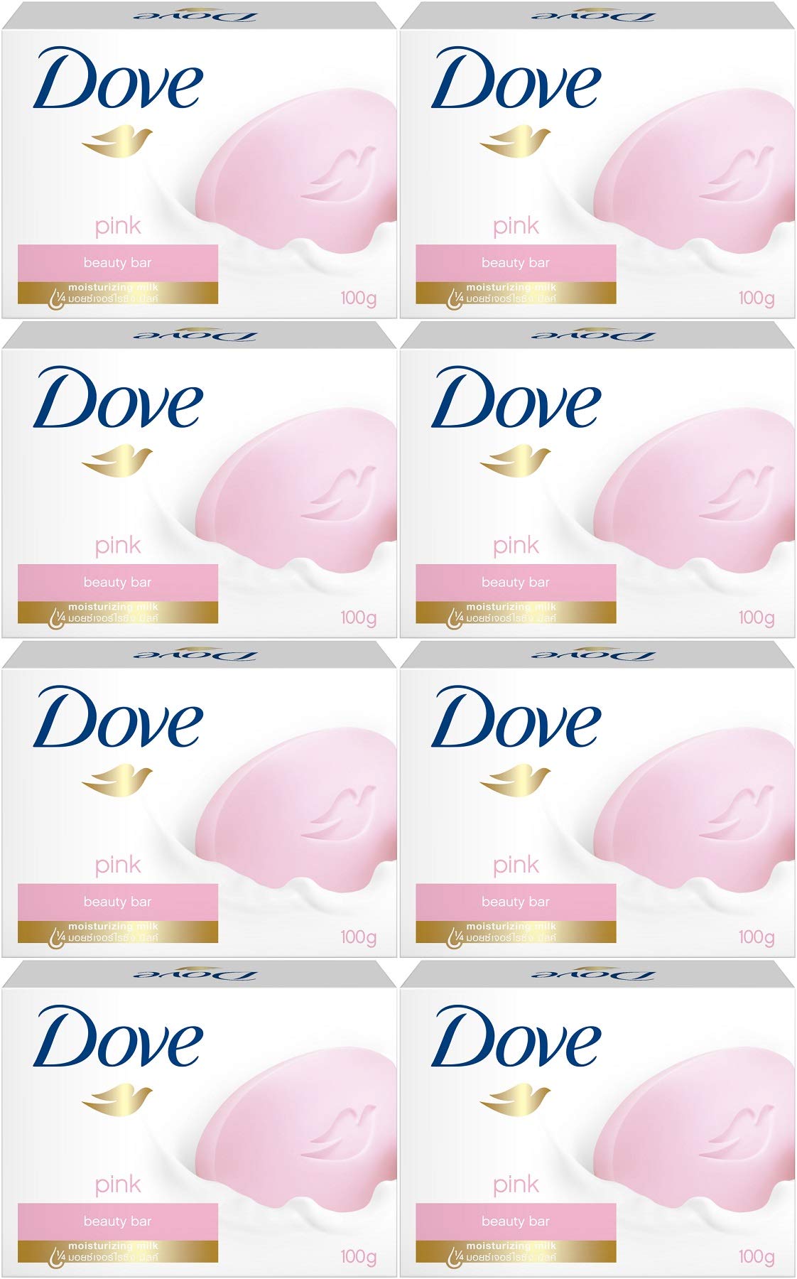 DovePink Beauty Cream Bar Soap, 100 Gram / 3.5 Ounce Bars (Pack Of 8)