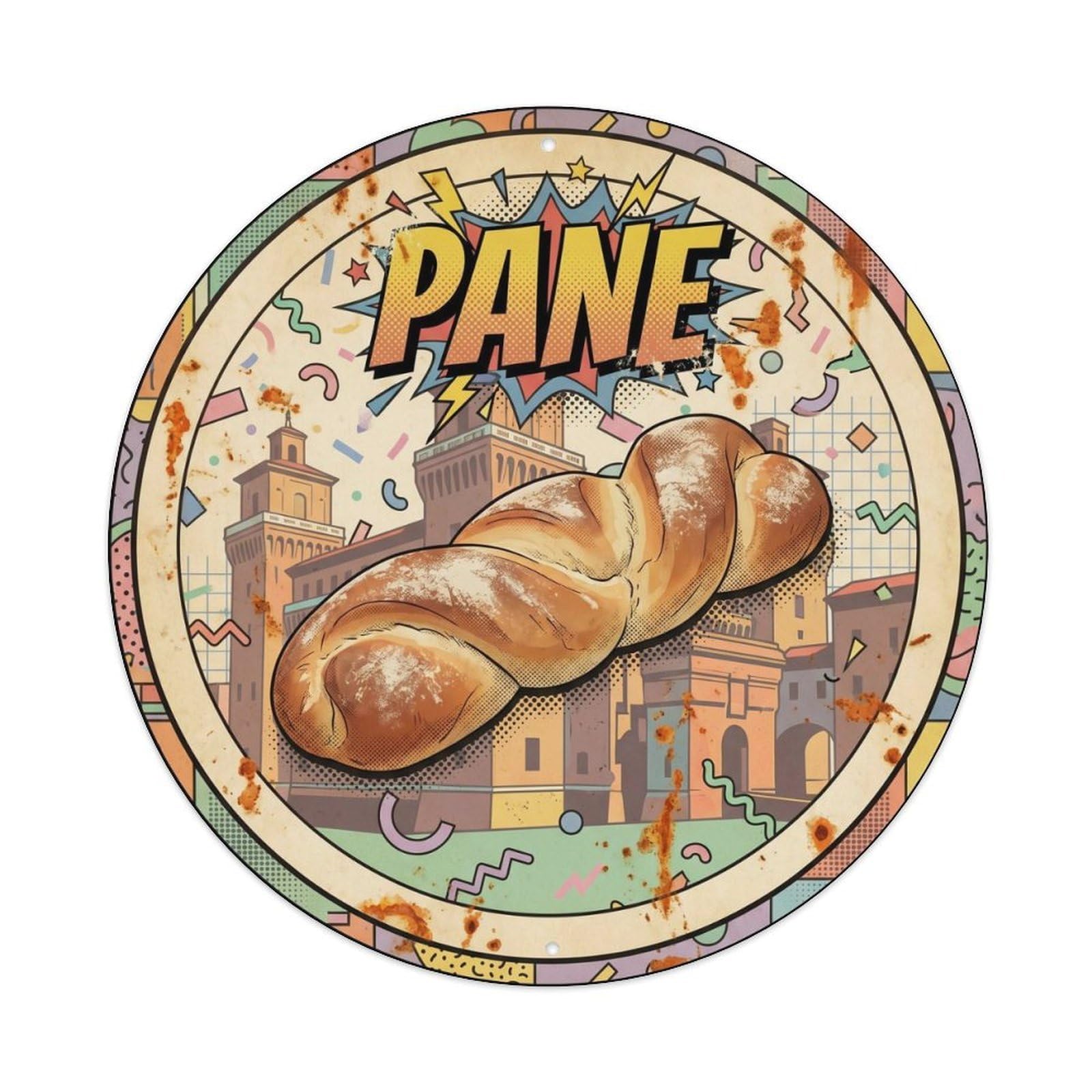 Mediterranean Bakery Bread Cafe Culture Memphis Pop Metal Tin Sign