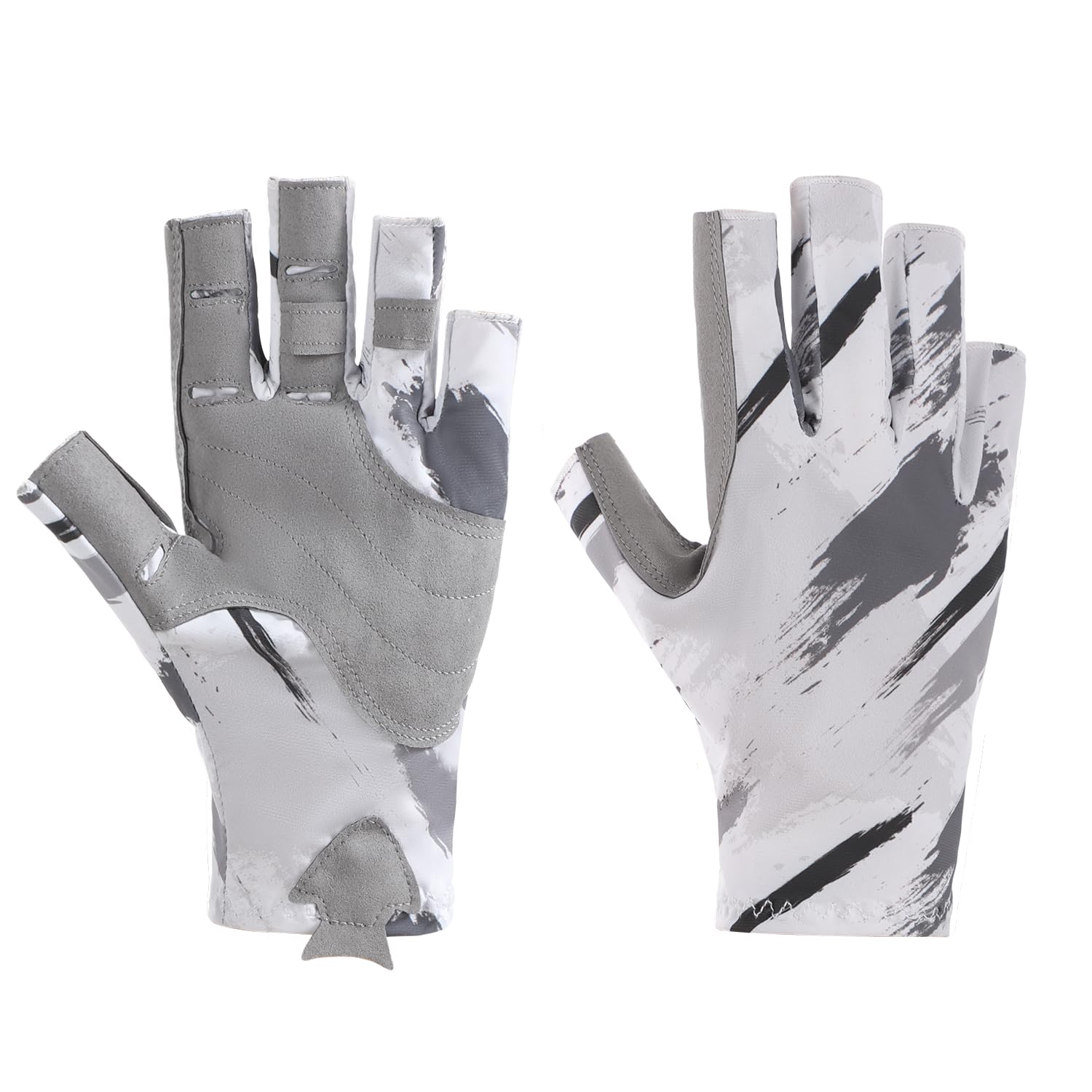 ITODA Outdoor Fishing Gloves Fingerless Sun Gloves Anti-Slip Fishing Glove for Sun Protection Hiking Kayaking Paddling Cycling