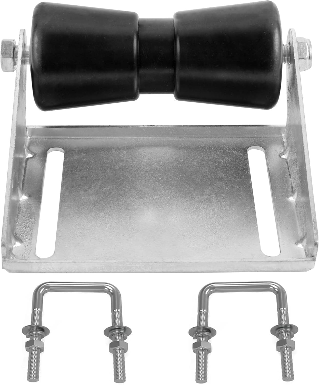 Keel Roller Assembly Kit for Boat Trailers with Roller and Bracket and Mounting Bolts, Silver, Galvanized Steel