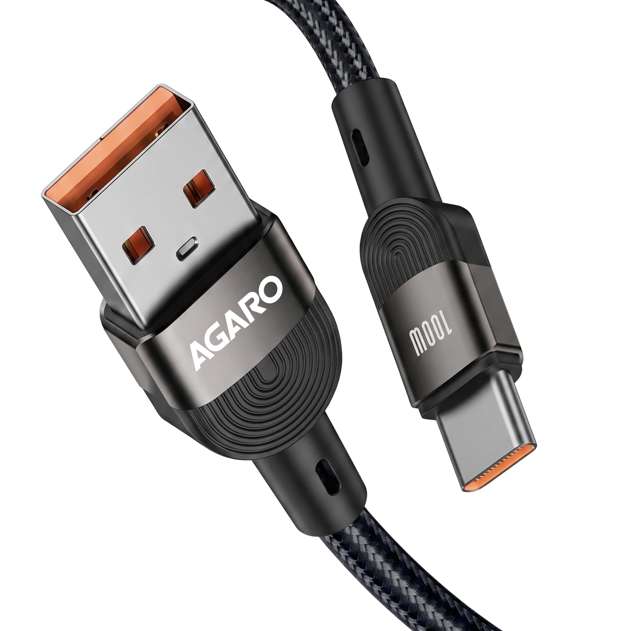 AGARO USB A to Type C Fast Charging Cable (1.2M), 100W, 5A Super Fast Charge, 480Mbps Data Sync, Durable Nylon Braided, Tangle-Free, Compatible with Smartphone, Tablet, Laptop & More-picture-16