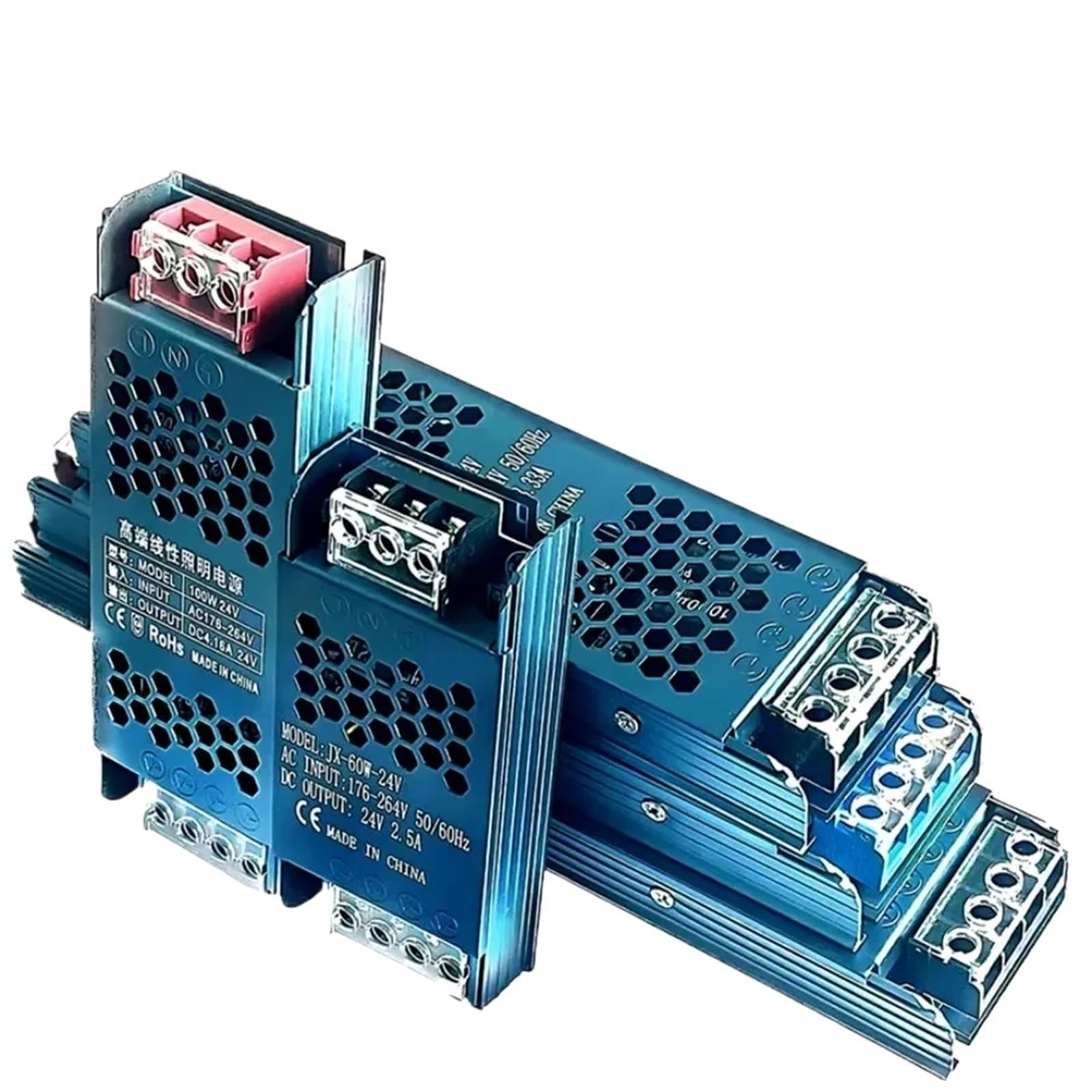 DQTWFJDZH Ultra thin Lighting Transformer DC12V/24V Power Supply Adapter 5A 12A LED Strip Switch Driver Lamp 60W 100W 200W 300W 400W(60W,DC 24V)