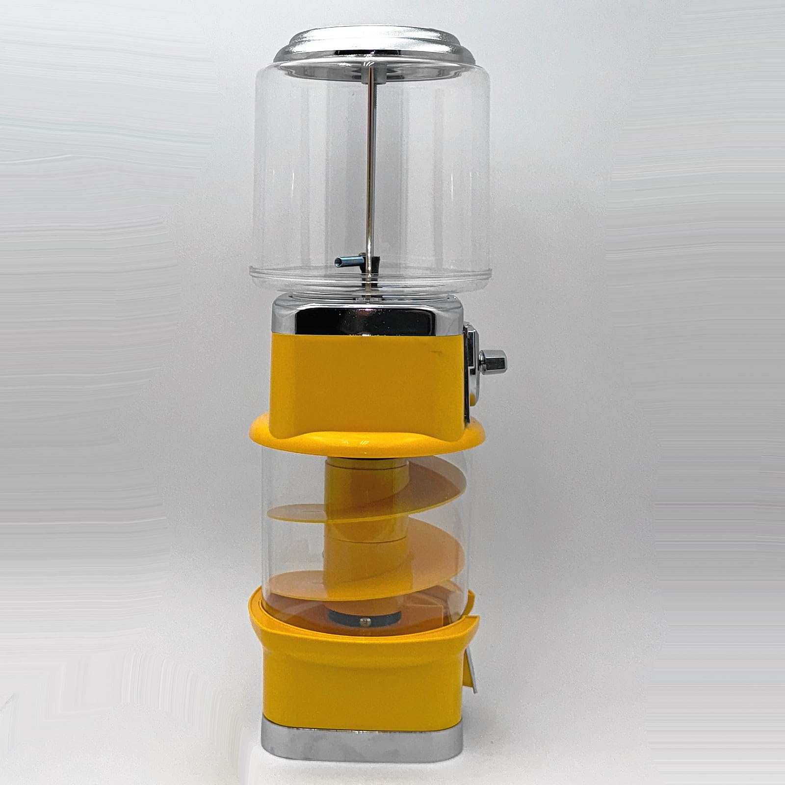 Mini Spiral Kaugummiautomat und Süssigkeitenautomat, Warenautomat mit Rutschbahn für kleine runde Artikel, attraktiver Verkaufsautomat für Kinder, robuster Süsswarenautomat ohne Strom (gelb)