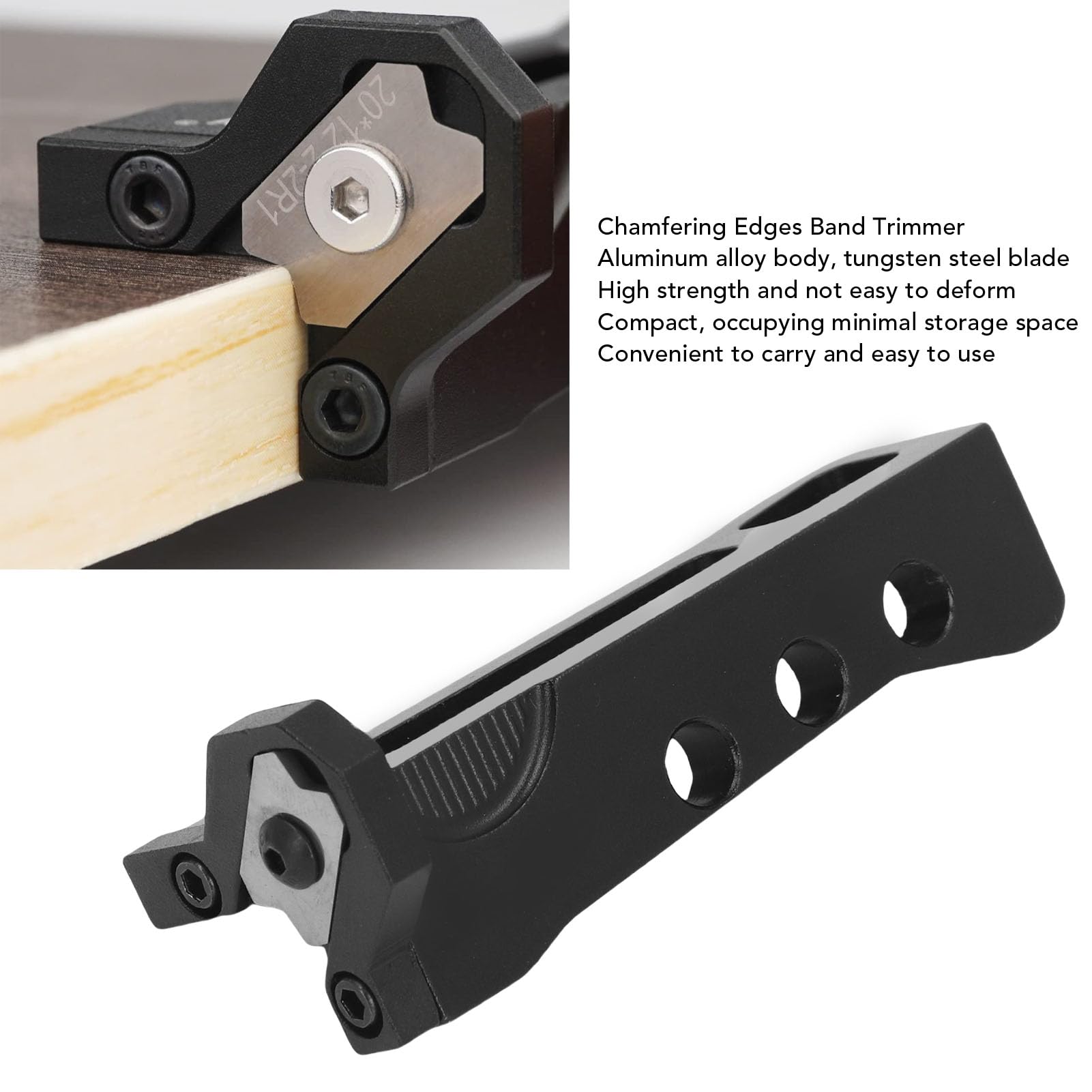 Recortadora de Bordes para Carpintería, Cepillo Carpintero de Arcos Profesional de Aleación de Aluminio para Bordes de 0,8-2mm, Cortabordes Manual, para Biselar, Alisar y Desbarbar