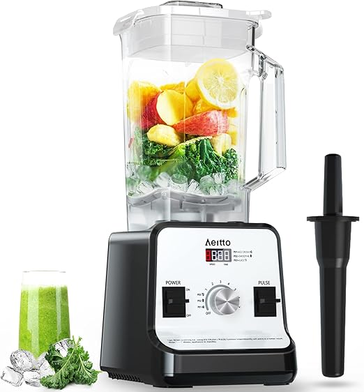 Aeitto Blender, Blenders for Kitchen with 1500-Watt Motor, 68 Oz Large Capacity, Countertop Professional Blenders for Ice Crush, Frozen Drinks(Sliver)