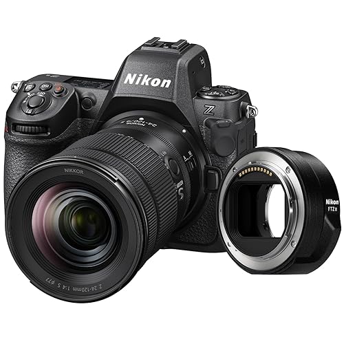Nikon Z 8 with Zoom Lens and FTZ II Adapter | Professional full-frame mirrorless hybrid stills/video camera with 24-120mm f/4 lens and adapter for using Nikon DSLR lenses | Nikon USA Model - Body + 24-120mm Lens + FTZ II Adapter