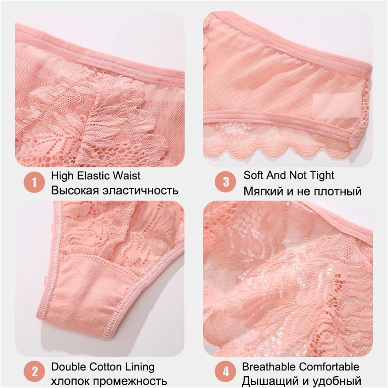 Mutande Bikini Slip 3 pezzi/set sexy perizoma in pizzo da donna mutandine perizoma tinta unita con prospettiva floreale biancheria intima femminile morbida e traspirante lingerie(SET 16 3pcs,S)