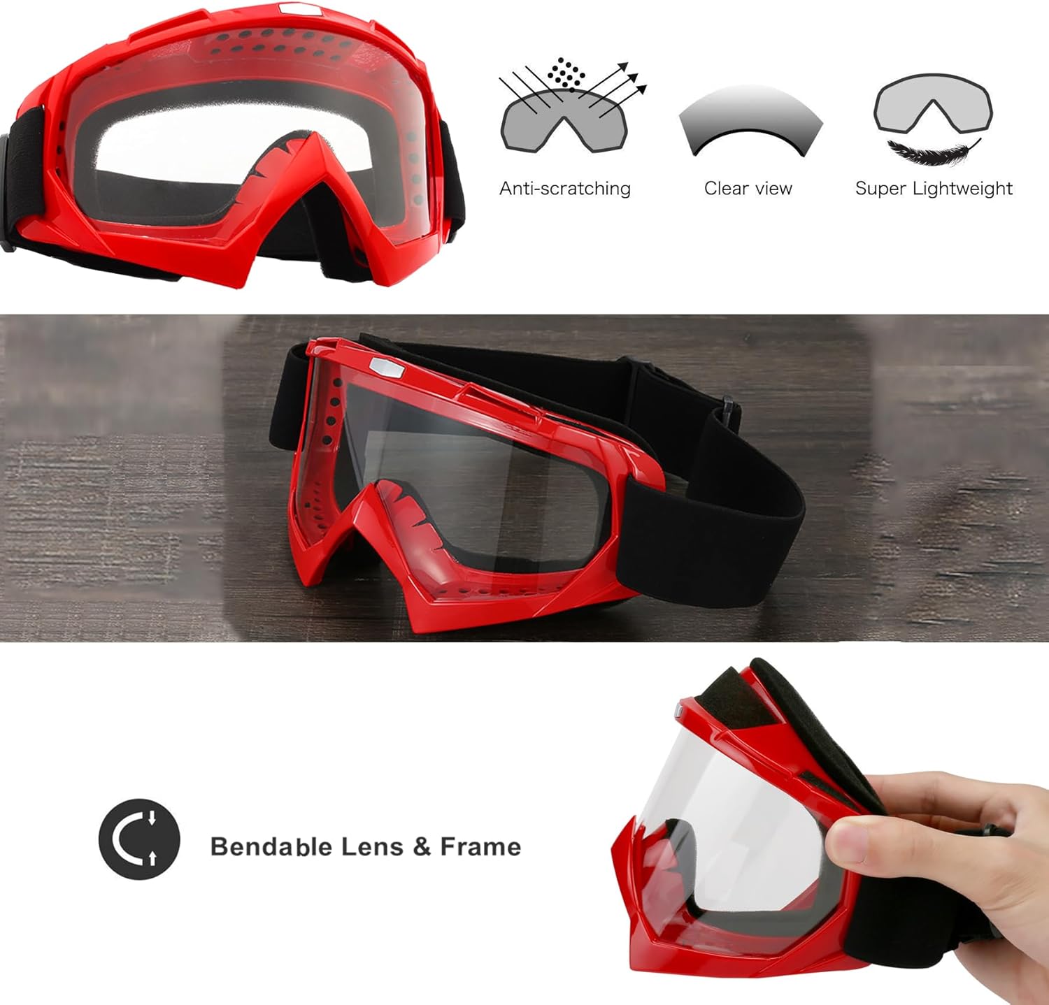 Dirt Bike Goggles ATV Off-Road Riding Motorcycle Motocross Glasses with Sun UV Protection Balaclava Full Face Cover - Image 4