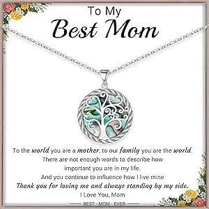 Christmas Gifts for Women Tree of Life Necklace for Women Birthday Gifts for Her Stocking Stuffers Pendant Necklace with Shell Tree Mothers Day Gift for Mom Grandma Wife Daughter Anniversary Christmas Jewelry