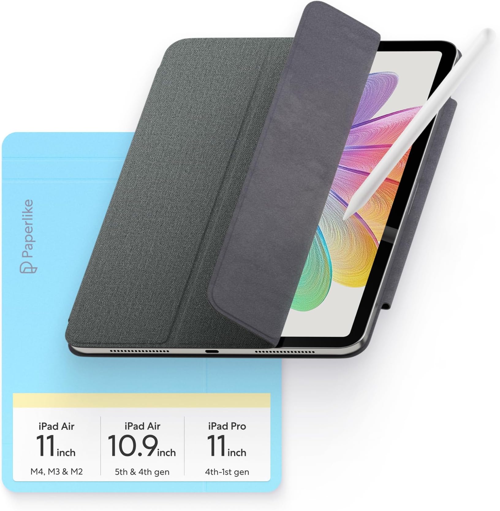 Folio Case for iPad Air 11-inch (M4, M3, M2), iPad Air 10.9-inch (5th & 4th gen) & iPad Pro 11-inch (4th, 3rd, 2nd & 1st gen) | Slim Cover, Apple Pencil Charging & Auto Sleep/Wake