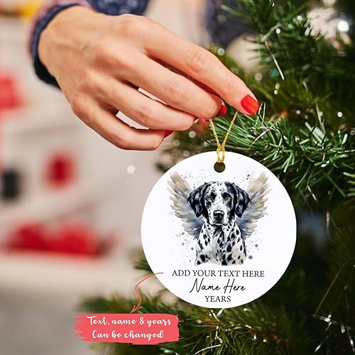 Vista 54 de Adorno conmemorativo personalizado de Bulldog Inglés – Alas de ángel, regalo de Navidad personalizado para perro, mamá y papá Adorno de Bulldog