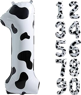 Cow Print Balloon Birthday Decorations Supplies,40 inch Number 1 Balloon | Cowgirl Theme Number Balloons for 1st Birthday Party | Farm Barn Decor for kids