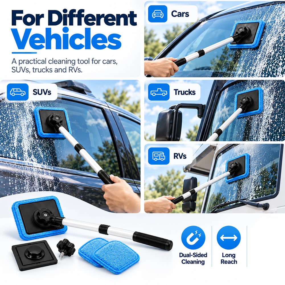 Kit de Nettoyage magnétique Double pour Pare-Brise de Voiture, sans Traces