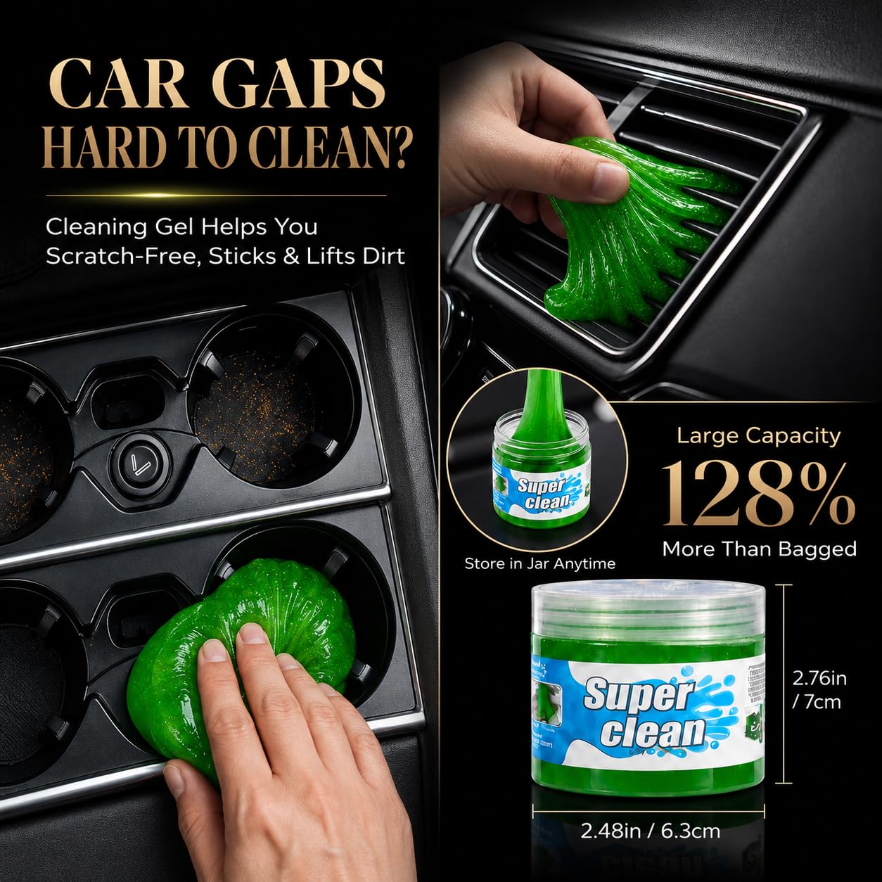 Kit de limpieza de gel de limpieza de pelo de jabalí sin arañazos