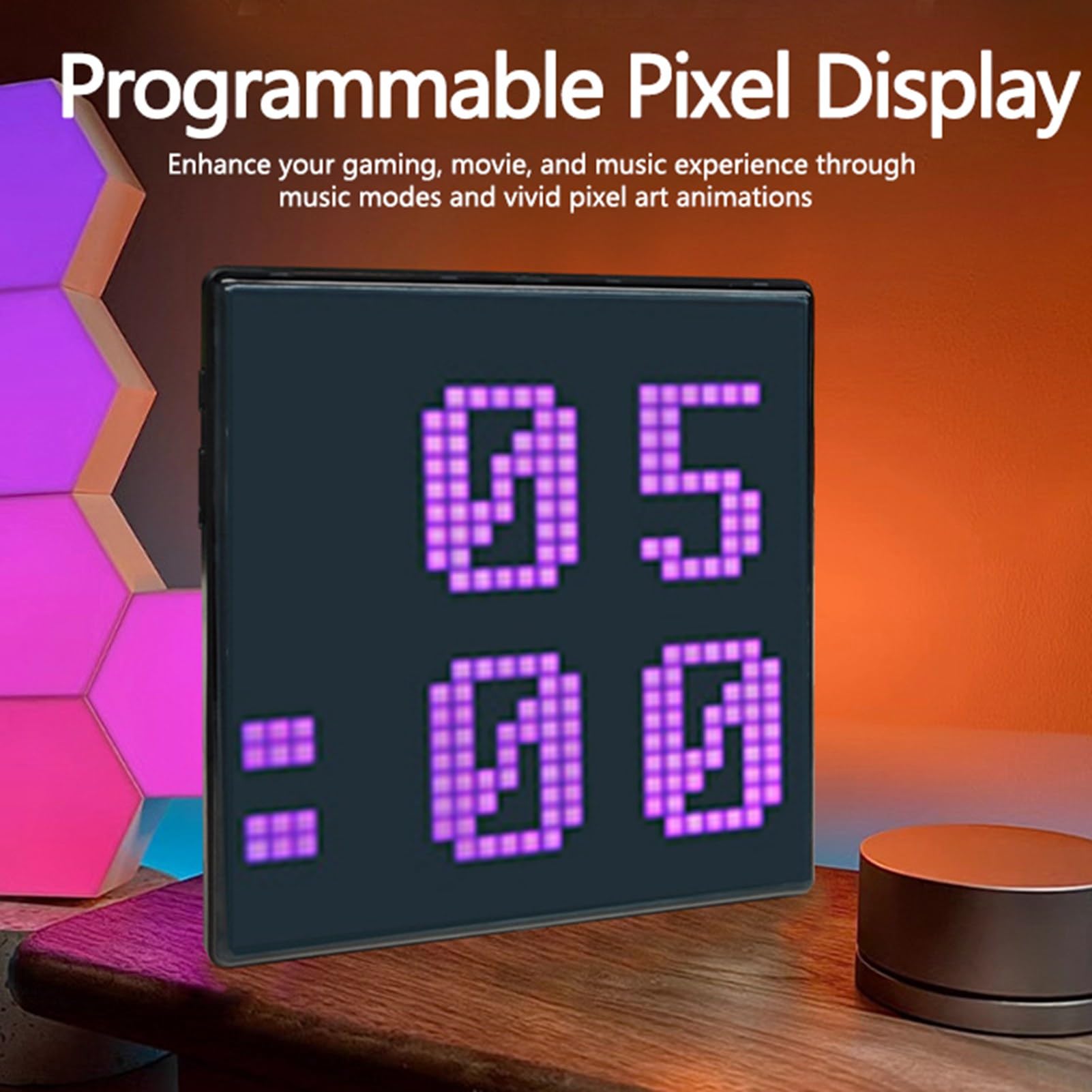 Pantalla de Píxeles LED Programable Pantalla de 10,6 Pulgadas con Modo de Música y Herramientas de Dibujo para Sala de Juegos Material de Aplicación