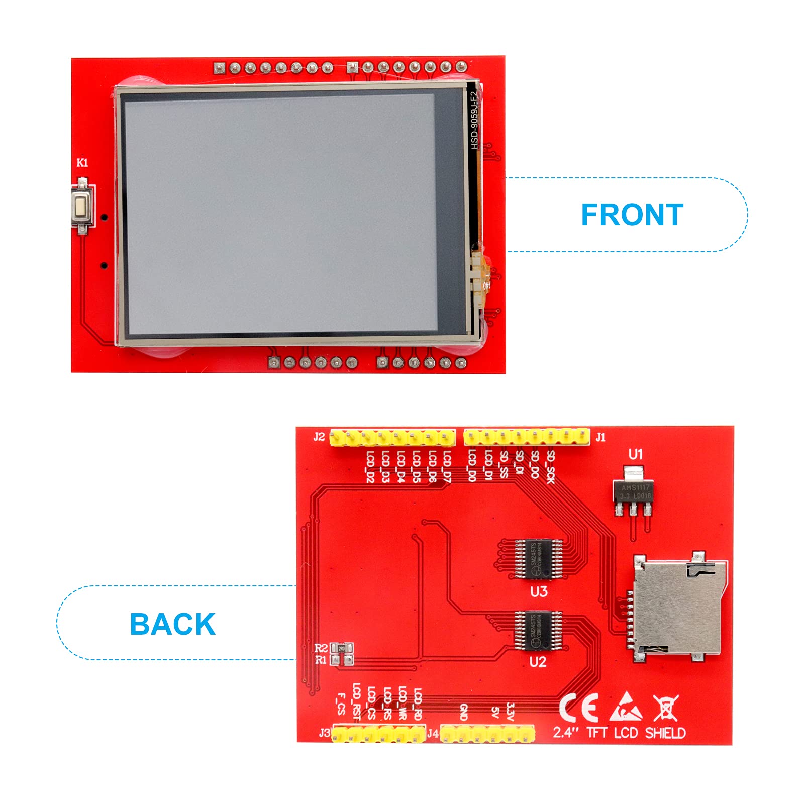 Display LCD TFT Touch 2,4" ILI9341 Per Arduino - Schermo 240x320 Con Touch Resistivo - Foto 8