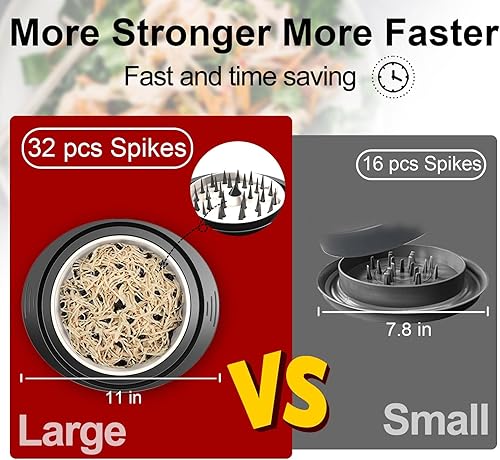 Miniatura 3 de Trituradora de pollo, trituradora de pollo grande de 11 pulgadas con placa, máquina de picadora de carne, sin BPA, fuerte antideslizante, apta